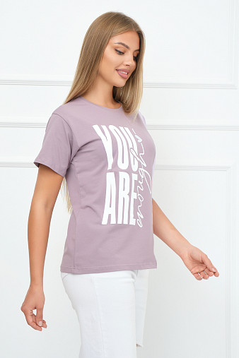 Футболка женская Рефлекс корица/лаванда