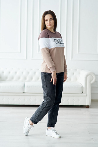 Толстовка женская Триада шоколад/беж