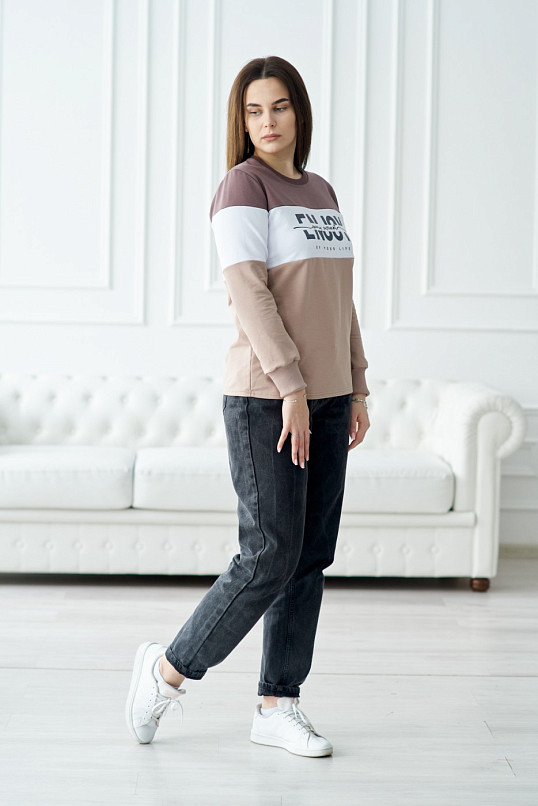 Толстовка женская Триада шоколад/беж