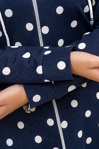 Толстовка женская Мираж футер т.синий/горох