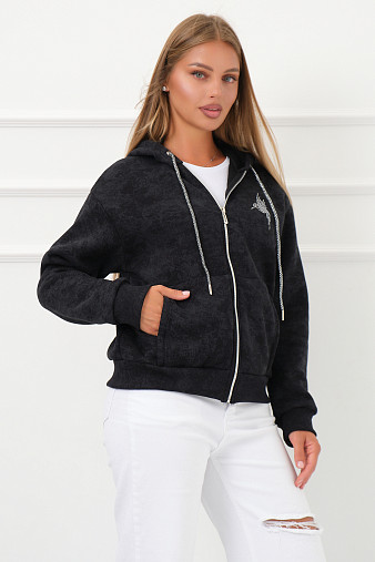 Толстовка женская Дюна начёс черный