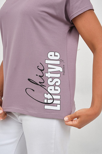 Футболка женская Чика корица/лаванда