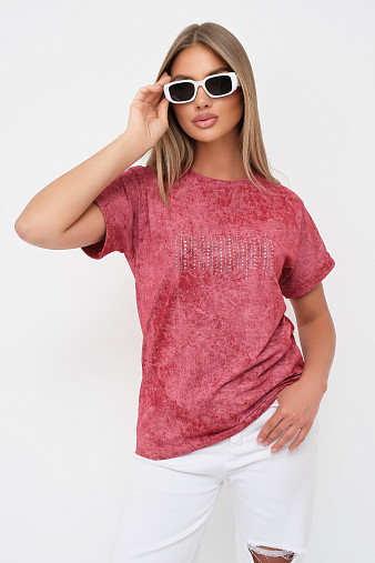 Футболка женская Арабеска бордо