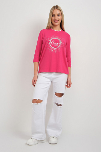 Лонгслив женский Магия фуксия