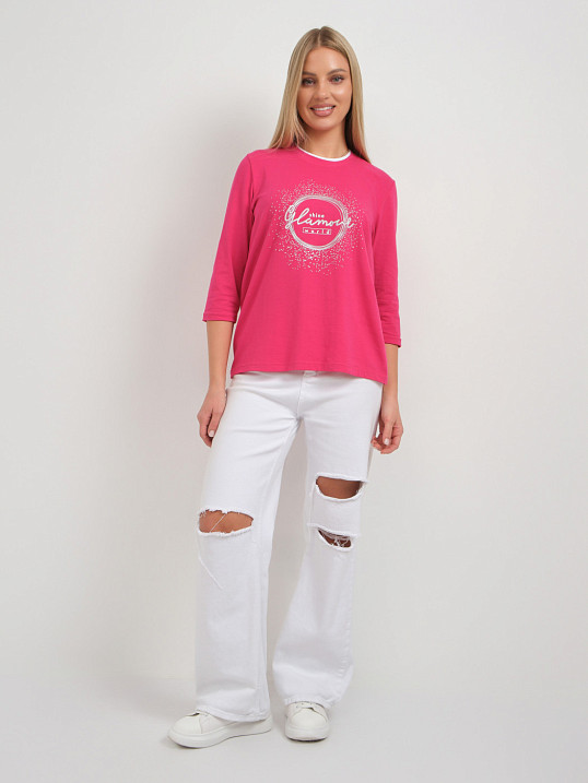 Лонгслив женский Магия фуксия