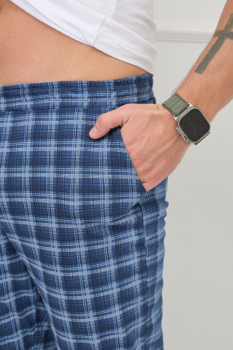 Брюки мужские Легион синий/клетка