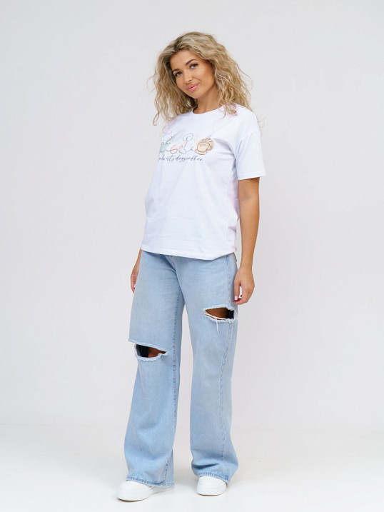 Футболка женская Смайл белый