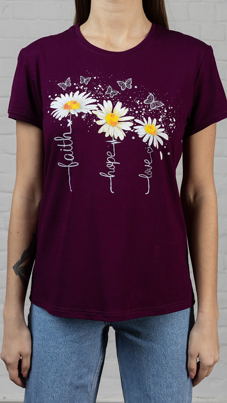 Футболка Ромашка баклажан