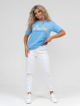 Футболка женская Смайл голубой
