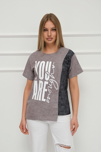 Футболка женская Рефлекс серый/антрацит