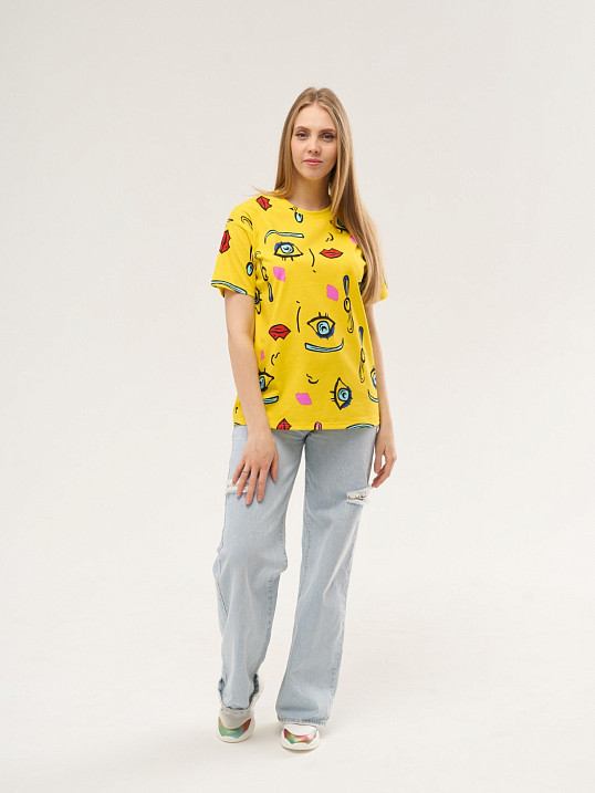 Футболка женская Краш желтая