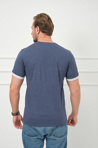 Футболка мужская Респект индиго/меланж