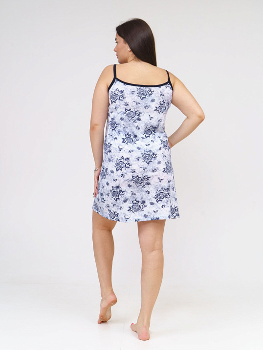 Ночная сорочка с кружевом синий