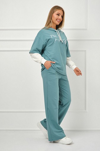 Костюм женский Венди со стразами бирюза