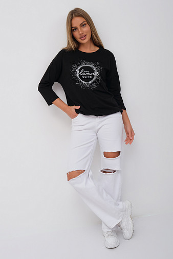 Лонгслив жен. Гламур черный