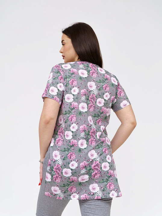 Костюм Симона серый/цветы