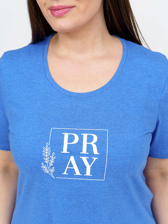 Футболка женская Ника индиго/меланж 