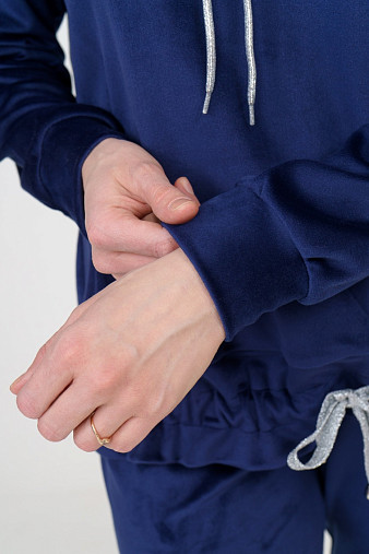 Костюм Уют велюр синий