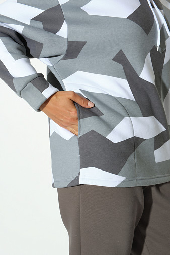 Костюм жен. Геометрия набивка 3-х нитка начес серый