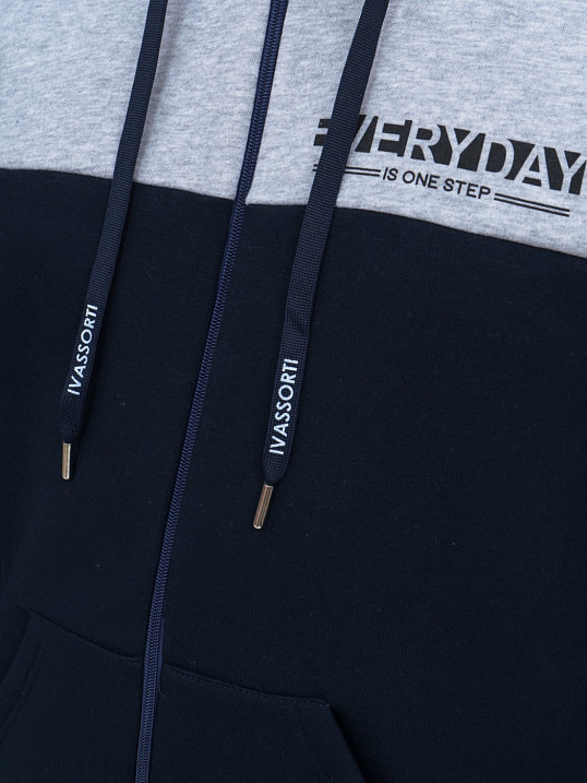 Толстовка мужская Фаворит синяя 3-х нитка начес