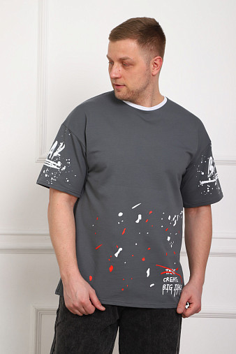 Футболка мужская Дорс футер серый