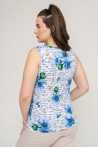 Майка Летнее признание голубой/буквы