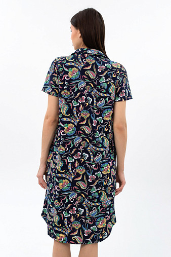 Халат Анна синий/узор