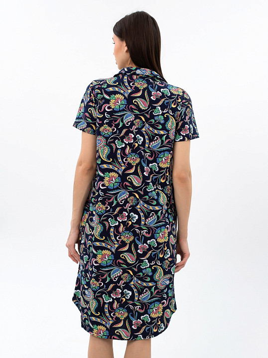 Халат Анна синий/узор