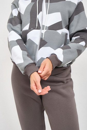 Костюм женский Дюна набивка начёс серый