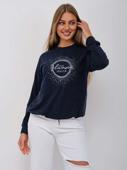 Джемпер жен. Гламур ангора синий