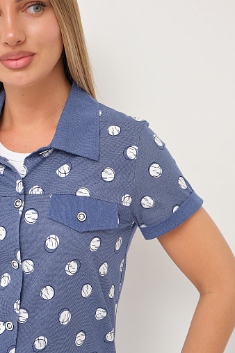 Рубашка Акцент джинс/горох