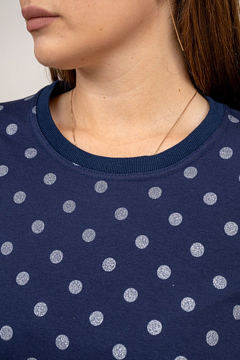 Толстовка женская Аврора синий/горох