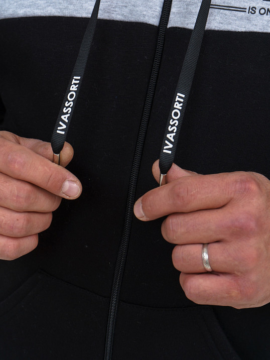 Толстовка мужская Фаворит черная 3-х нитка начес