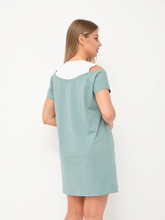 Платье женское Мирэль со стразами изумруд