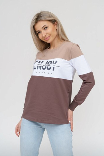 Толстовка женская Триада беж/шоколад