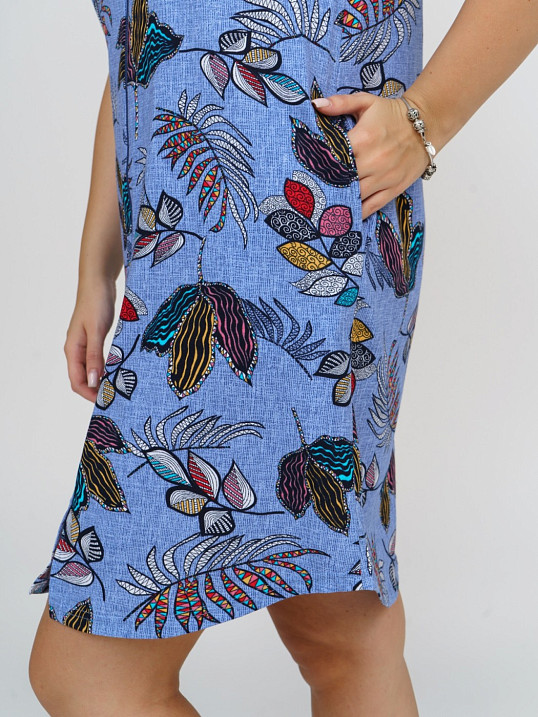 Халат Лотос набивка голубой/папоротник