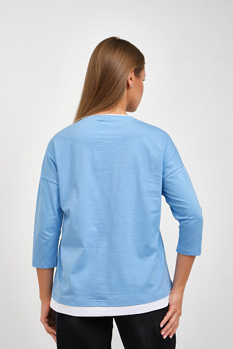Лонгслив женский Тудей голубой