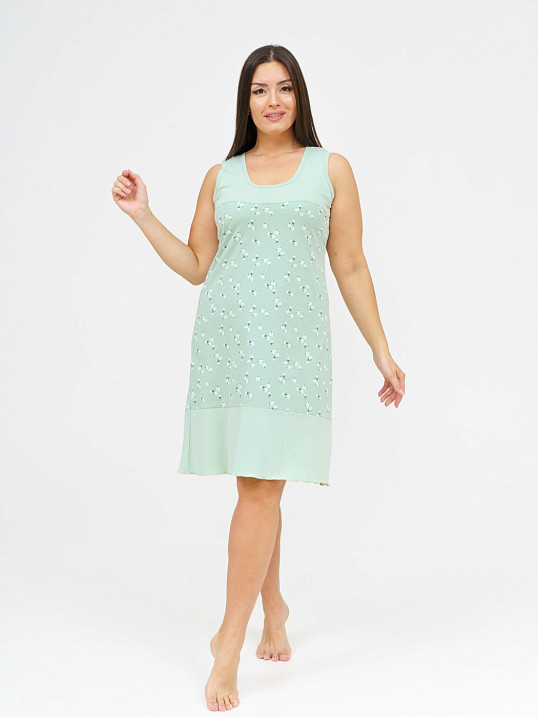 Ночная сорочка Молодежная фисташка/цветы