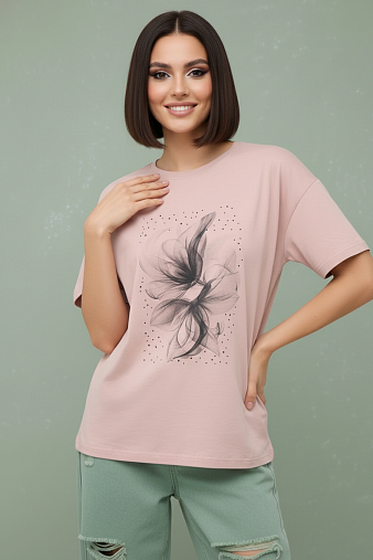 Футболка женская Жанет пудра
