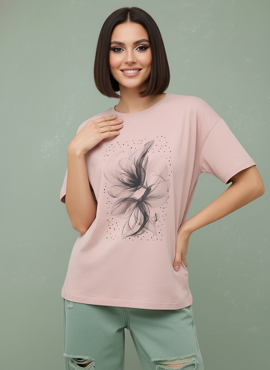 Футболка женская Жанет пудра