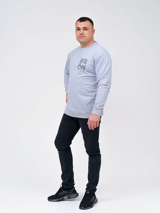 Толстовка мужская Эталон серый/меланж