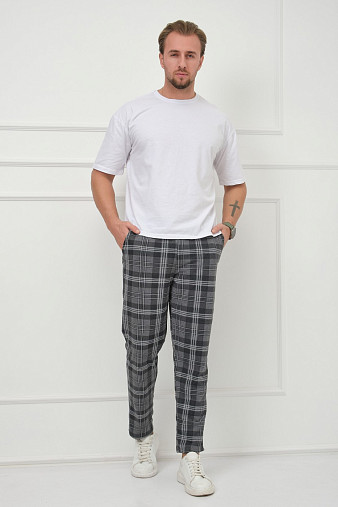 Брюки мужские Легион серый/клетка