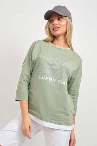 Лонгслив женский Лео фисташка