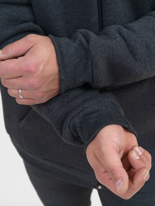 Толстовка мужская Степ без печати антрацит футер 3-х нитка