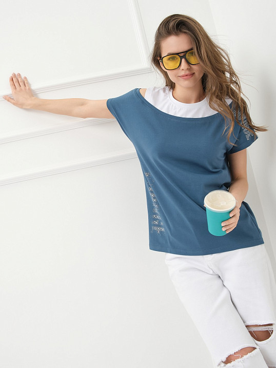 Футболка женская Мирэль петроль