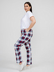 Брюки Силуэт бело-красный/клетка