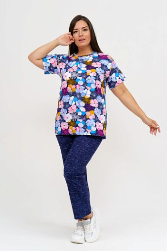 Костюм Поэзия индиго/мультиколор