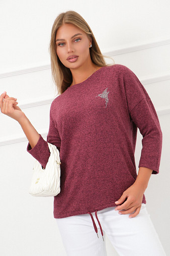 Джемпер Оливия брусника