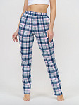 Брюки Силуэт сине-розовый/клетка