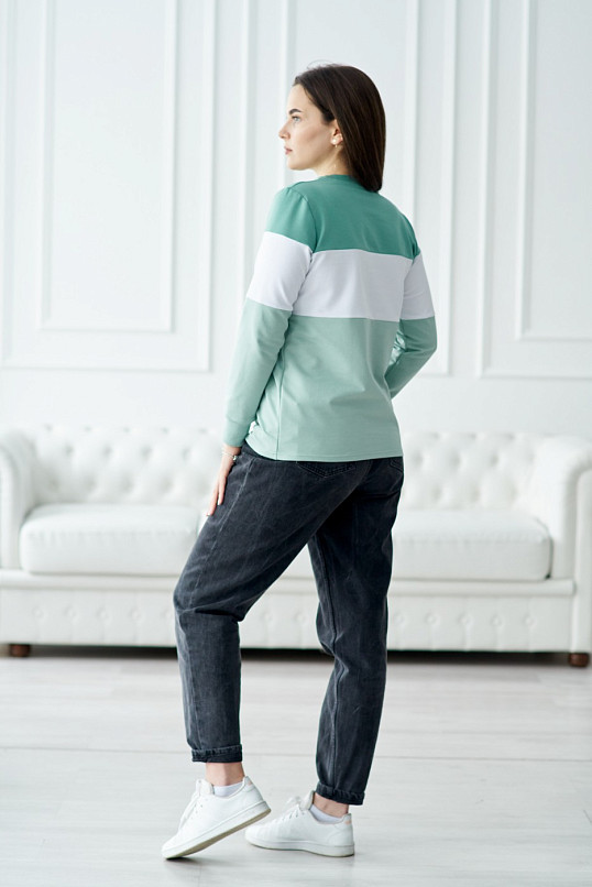 Толстовка женская Триада аква/мята